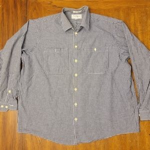 Vintage Burberry's of London Blue Gingham Button Down Shirt - Size 17 - 35